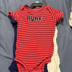 Carter's Red Striped 'Hunk' Bodysuit